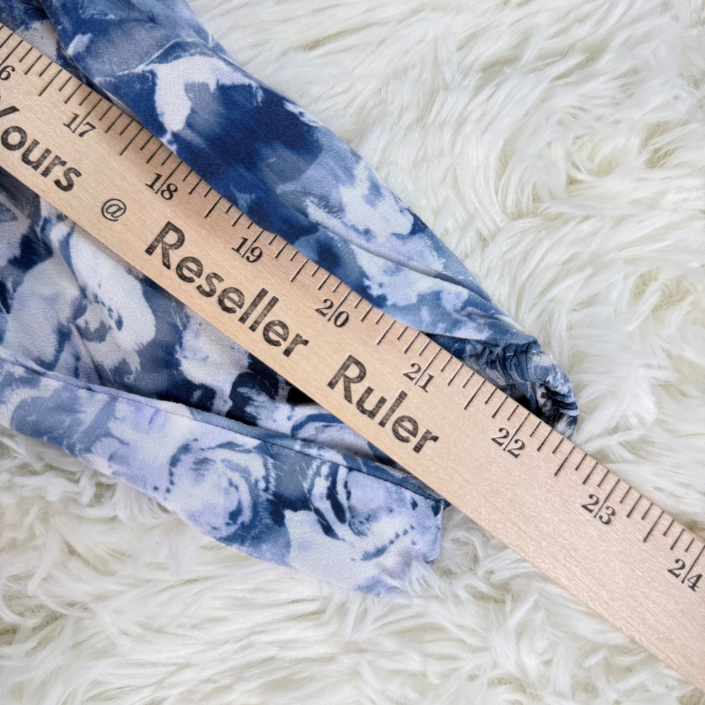 Madewell Blue White Floral Print V Neck Button Tie Waist Mini Dress Size 00 - Picture 7 of 14